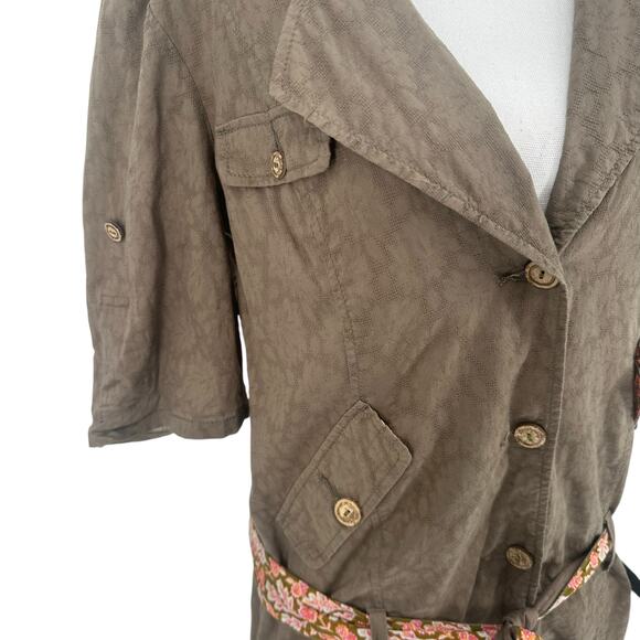 Free People Brown Short Sleeve Safari Utility Button Down Tunic 12 - Picture 4 of 8